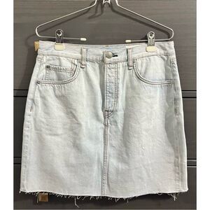 RAG & BONE Women’s High Rise Raw Hem‎ Denim Mini Skirt In Primrose, SZ 30